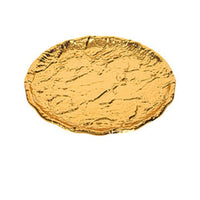 Round Metal Tray with Gold Finish Luxurious Hammered Metal Tray Modern Serving Platter Portable for Home Decorators, Coffee Table