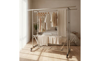 Freestanding Clothes Drying Rack Mobile Drying Rack with Wheels Sturdy Furniture Stable for Balcony