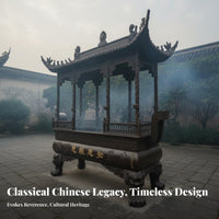 Rectangular Dragon Censer Ornate Craftsmanship Large Temple Ceremonial Scent Burner Outdoor Cast Iron Ceremonial Scent Burner for Ancestral Temples