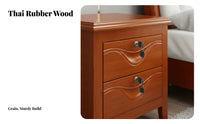Nightstand with Drawers Large Storage Capacity 2-Drawer End Table Sturdy Frame