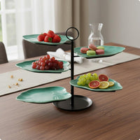 5-Tier Ceramic Stand Sturdy Construction Tiered Serving Tray Easy to Clean