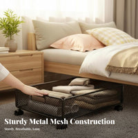 Under-Bed Rolling container With casters Wheeled Storage container Large Capacity for Adults