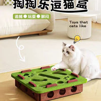 小猫咪玩具自嗨解闷神器猫咪益智迷宫掏洞毛毡盒子逗猫铃铛球批发
