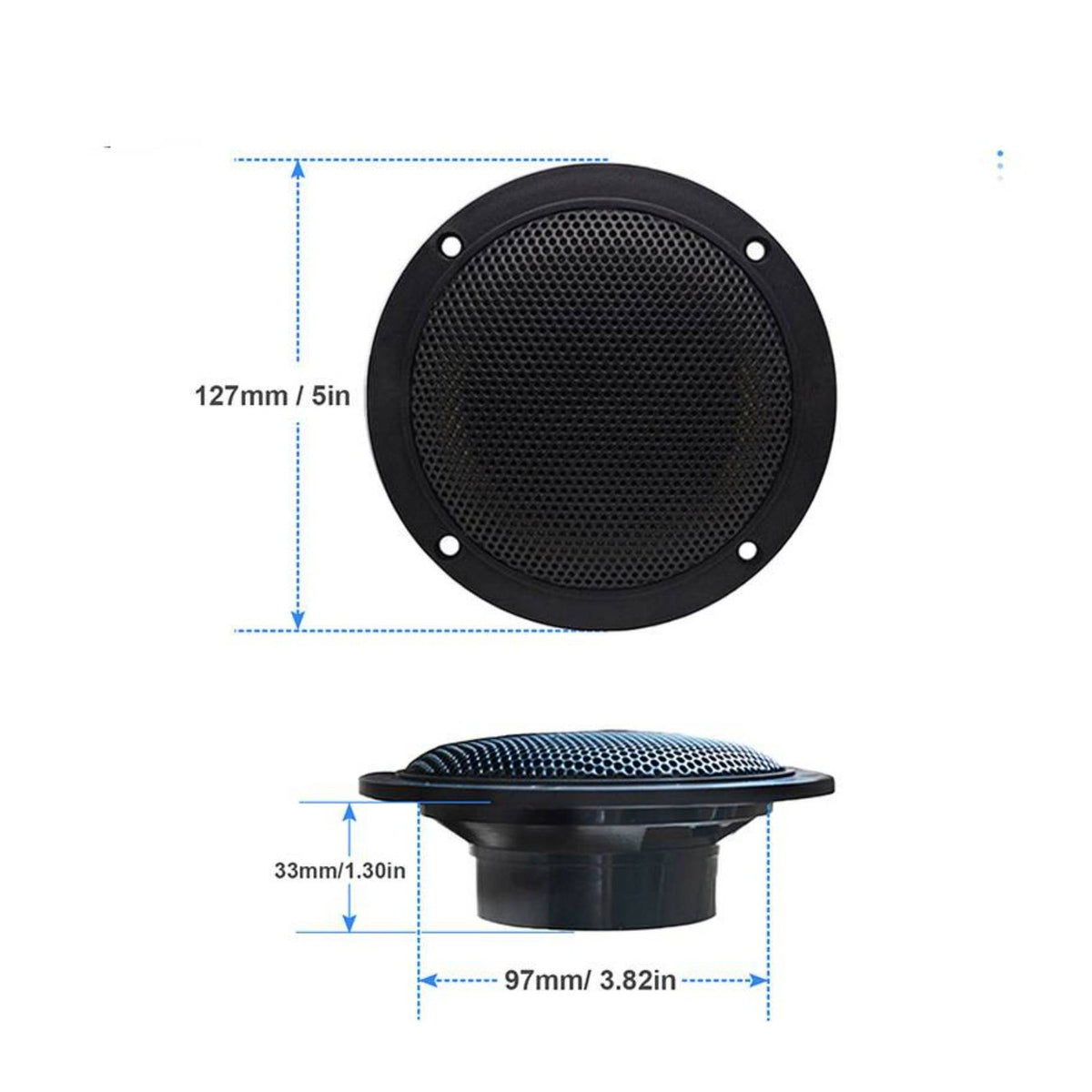 2 Pieces Resistant 4 Inch Marine Speakers Deep Stereo Sound Waterproof Boat Speakers Easy Installation for Boats, ATVs, Bathrooms