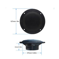 2 Pieces Resistant 4 Inch Marine Speakers Deep Stereo Sound Waterproof Boat Speakers Easy Installation for Boats, ATVs, Bathrooms