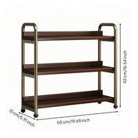 3-Tier Storage Shelf Compact Bookshelf with Metal Frame Sturdy for Professionals