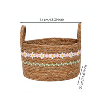 Handwoven Storage Basket Open Top Woven Basket Decorative