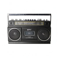 Built-in Handle AM/AM/radio Broadcast Radio Cassette Player Metal-Look Finish Tabletop Cassette Recorder Compact Two Speaker Radio