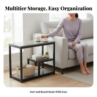 3-Tier Narrow Side Table Slim Design Storage Rack Multi-Functional for Students
