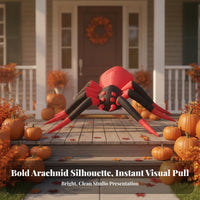 Halloween Inflatable Arachnid | Festive Yard Display, Lightweight Polyester Material, for Garden
