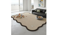 Waterproof Irregular Shape Floor Mat Easy to Clean Large Living Room Rug Wear-Resistant Modern Geometric Carpet Skin-Friendly for Bedroom