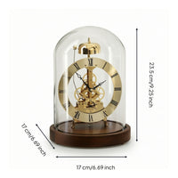 Mechanical Style Clock Elegant Clock with Dome Simple for Shelf, Living Room
