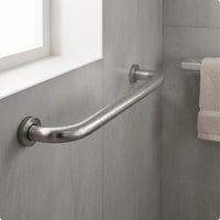 Polished Finish Bathroom Grab Bar Curved Bathroom Grab Rust Resistant Wall Mounted Handrail Secure Grip for Elderly, Seniors, Disabled, Shower, Bathtub, Toilet