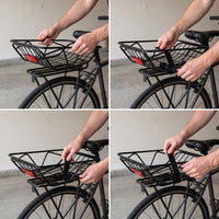 Bicycle Rear Basket with Rack, Easy Install, for Students and Commuters