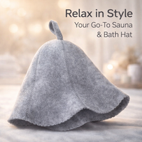 Sauna Hat for Women and Men with 200g Wool Felt for Heat Protection, Steam Cap for and Bathroom, Water Absorbent Non-Woven Material