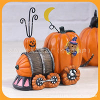 Cartoon Pumpkin Cart Halloween Decoration for Home