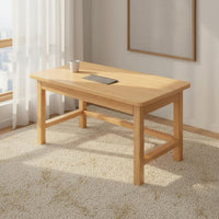 Study Desk with Bookshelf Solid Wood Computer Desk Space-Saving for Students