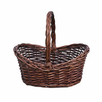Oval Wicker Basket with Handle Tapered Oval Wicker Basket Artisanal