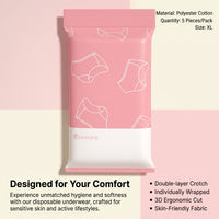 Postpartum Underwear 5 Piece Pack, Blend Breathable Incontinence Pants, Single Use Knickers