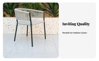 Woven Dining Chair Long-Lasting Construction Woven Dining Chair with Seat Pad Weather-Resistant Strong Load-Bearing