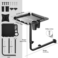 Adjustable Salon Tool Tray Rotating Hairdresser Tray Aluminum for Barbers, Barbershop