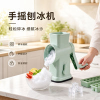 跨境专供手动滚筒式绵绵冰刨冰碎冰机家用小型手摇滚筒沙冰碎冰机