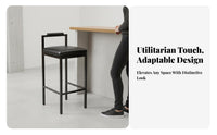 Bar Stool with Backrest Stable Structure Industrial Backrest Stool Heavy Duty