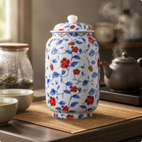 Sealed Tea Jar Easy to Easy-to-Maintain Ceramic Tea Container Retro Design Kitchen Storage