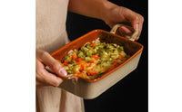Speckled Baking Dish with Handles Microwave-Safe Ceramic Baking Dish Easy to Clean Bakeware Sturdy for Couples
