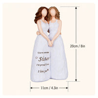 Sister Figurine Faceless Female Sculpture Sentimental for Desk, Sisters, Friends