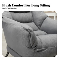 Upholstered rotating Armchair Comfortable Home Furniture Ergonomic Support Plush Padding for Adults, Homeowners