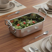 Stainless Steel Salad Bowl Stainless Steel Food Tray Easy to Clean Rectangular Serving Pan for Home Cooks, Restaurant, Party