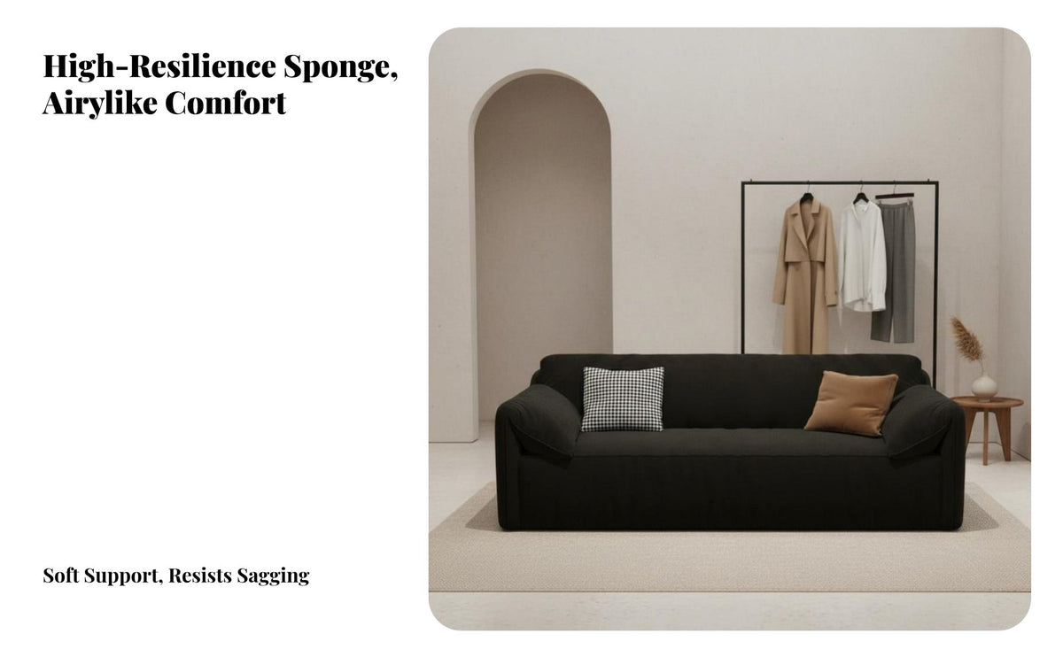 Luxurious Deep-Seat Couch French Retro Design Deep Seat Cushiony Couch Skin-Friendly Sofa for Business Owners, Apartment Dwellers, Boutique, Lounging