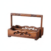Wooden Fruit Basket Retro Wooden Design Serving Tray Easy to Carry Household Storage for Living Room
