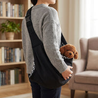 Portable Cat Carrier Bag for Kitten, Medium Soft Polyester Shoulder Bag with Adjustable Strap, Open Top Outdoor Travel Hiking Pouch Case