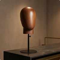 Head-Shaped Display Stand Adjustable Height Hat Display Head Polished Sculpted