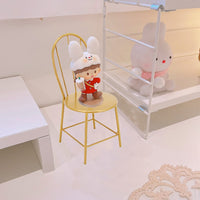 欧美风跨境玩具娃娃椅子家具摄影道具铁艺工艺品迷你背靠椅批发
