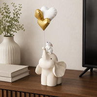 Elephant Statue Heart Balloons Cute Elephant Figurine Easy to Clean for Women