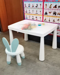 幼儿园儿童桌椅学习桌椅书桌方桌游戏桌可爱加厚宝宝桌 粉桌+方背椅