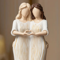 Heart Figurine with Gold Lines Faceless Decor Modern for Shelf, Desk, Art Lovers