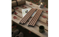 Wood-Grain Tarp Pole with Carrying Bag Compact Segmented Tent Pole Portable Canopy Poles Long-Lasting for Campers