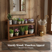 Tiered Planter Shelf with Trellis Floor-Standing Stepped Plant Stand Weather-Resistant Easy to Assemble for Gardeners