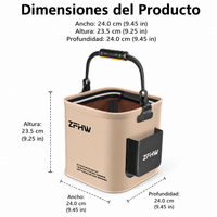 Foldable Fishing Bucket, Portable Foam Cube for Live Fish, with Handle, Desert Yellow