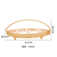 Luxury Boat-Shaped Glass Fruit Basket with Dividers