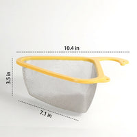 Kitchen Sink Strainer and Sink Drain Basket, Stainless Steel Food Waste Strainer, Corner Vegetable Washing Basket with Suction Cup for Kitchen