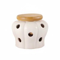 Countertop Garlic Storage Large Capacity Garlic and Ginger Container With Lid Hollowed-out Storage Pot for Pantry
