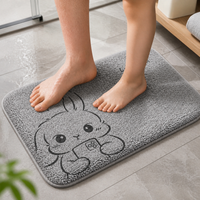 Coral Fleece Non-Slip Absorbent Bathroom Mat Quick Dry Floor Rug