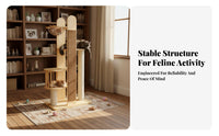 Wood Cat Climbing Structure Sturdy and Stable with Scratching Posts Space-Saving Vertical Design Pet Furniture