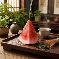 Watermelon Tea Pet Color Changing Resin Watermelon Figurine Decorative