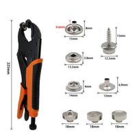 Fastener Installation Tool Snap Button Installation Set Snap Press Tool Stainless Steel Fastener Plier Kit with Versatile Die Attachments Suitable for Leather Garments Furniture Canvas Projects